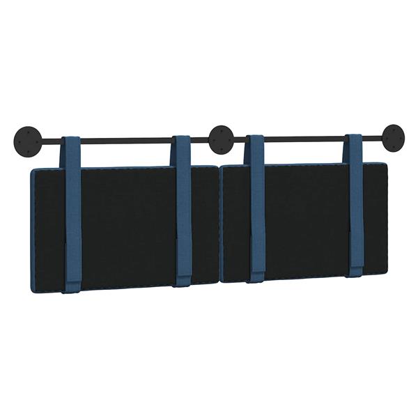 Grote foto vidaxl hangend hoofdeinde wandgemonteerd blauw 150 x 55 x 5 cm stof antiek en kunst stoelen en banken