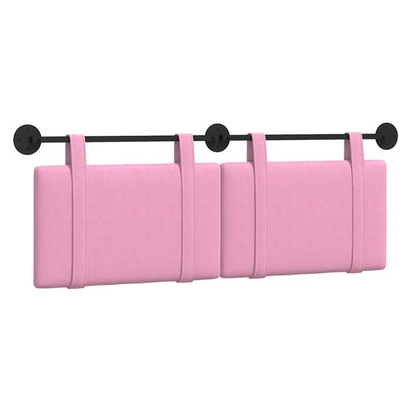 Grote foto vidaxl hangend hoofdeinde wandgemonteerd roze 130 x 55 x 5 cm stof antiek en kunst stoelen en banken