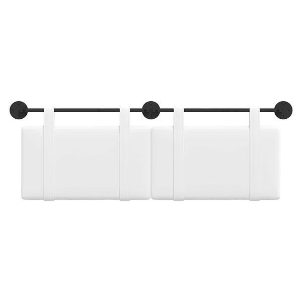 Grote foto vidaxl hangend hoofdeinde wandgemonteerd wit 130 x 55 x 5 cm stof antiek en kunst stoelen en banken