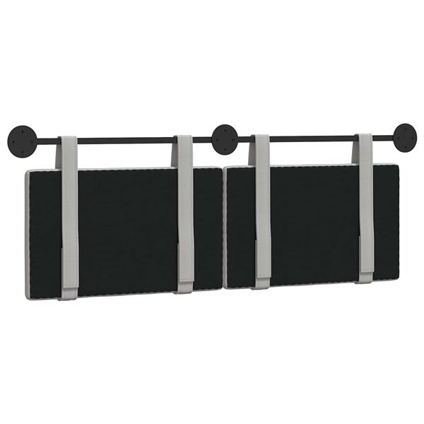 Grote foto vidaxl hangend hoofdeinde effen wolkengrijs 130 x 55 x 5 cm stof antiek en kunst stoelen en banken