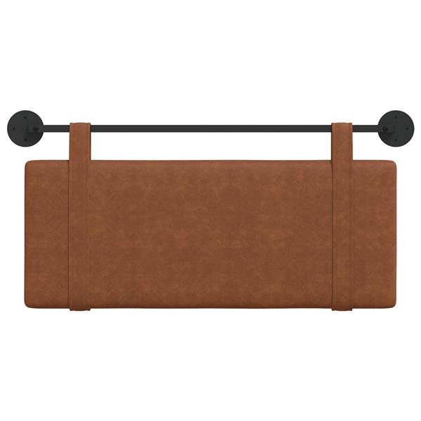 Grote foto vidaxl hangend hoofdeinde effen bruin 110 x 55 x 5 cm antiek pu antiek en kunst stoelen en banken