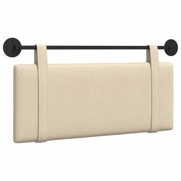 Grote foto vidaxl hangend hoofdeinde wandgemonteerd cr me 110 x 55 x 5 cm stof antiek en kunst stoelen en banken