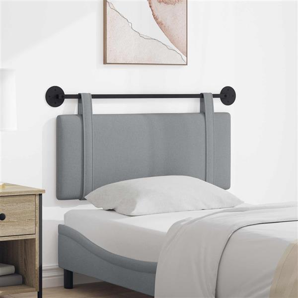 Grote foto vidaxl hangend hoofdeinde effen lichtgrijs 110 x 55 x 5 cm stof antiek en kunst stoelen en banken