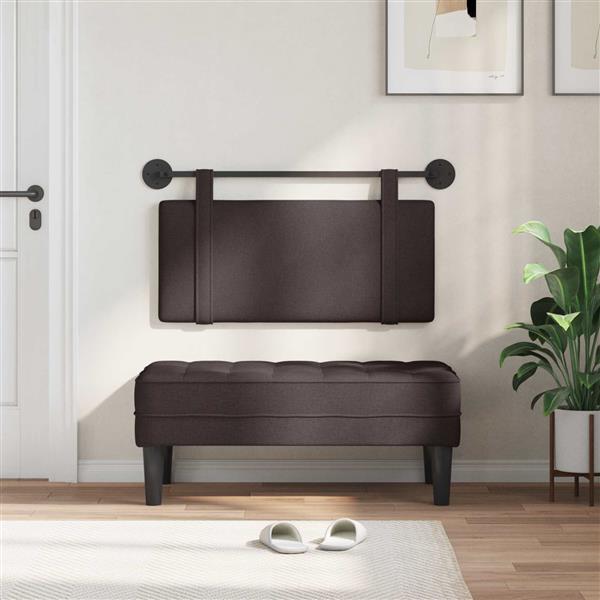 Grote foto vidaxl hangend hoofdeinde effen donkerbruin 100 x 55 x 5 cm stof antiek en kunst stoelen en banken