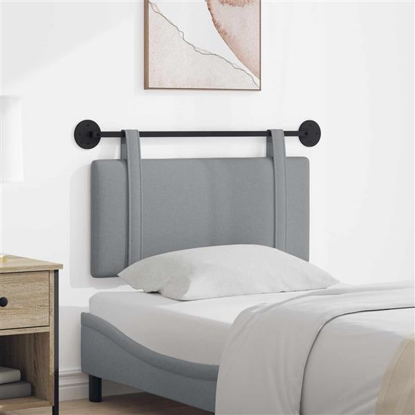 Grote foto vidaxl hangend hoofdeinde effen lichtgrijs 100 x 55 x 5 cm stof antiek en kunst stoelen en banken