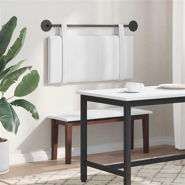 Grote foto vidaxl hangend hoofdeinde wandgemonteerd effen wit 90 x 55 x 5 cm stof antiek en kunst stoelen en banken