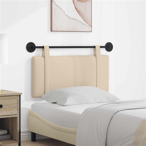 Grote foto vidaxl hangend hoofdeinde wandgemonteerd cr me 90 x 55 x 5 cm stof antiek en kunst stoelen en banken