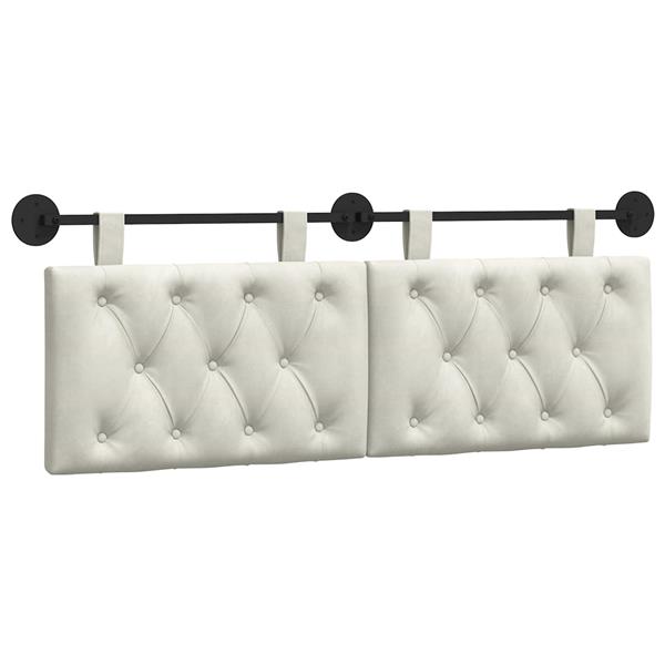 Grote foto vidaxl hangend hoofdeinde wandgemonteerd cr me 150 x 55 x 7 cm fluweel antiek en kunst stoelen en banken