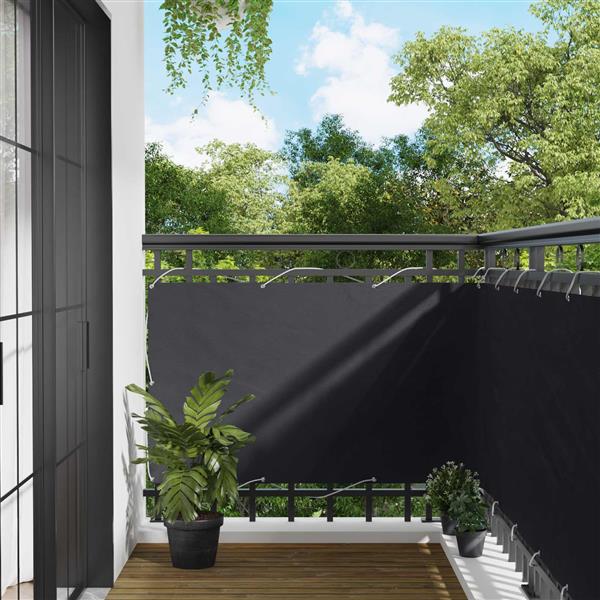 Grote foto vidaxl balkon scherm zwart 100 x 400 cm oxford stof tuin en terras overige tuin en terras