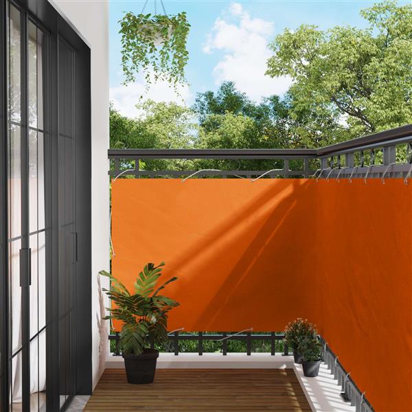 Grote foto vidaxl balkon scherm oranje 110 x 700 cm oxford stof tuin en terras overige tuin en terras