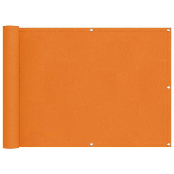 Grote foto vidaxl balkon scherm oranje 75 x 200 cm pu gecoat oxford alu tuin en terras overige tuin en terras