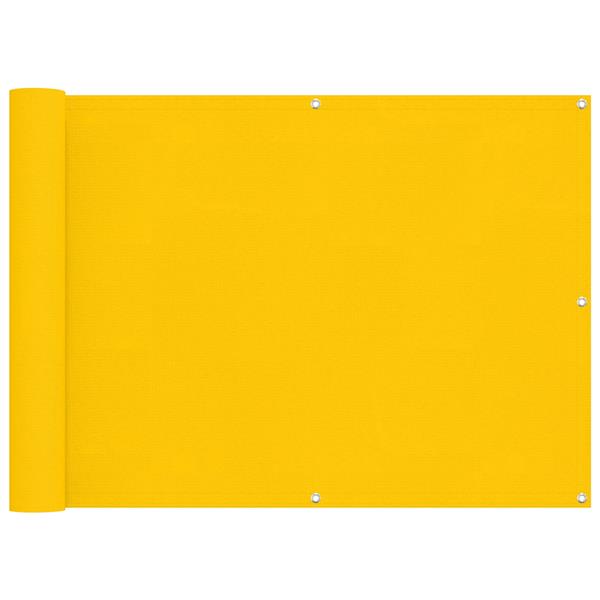 Grote foto vidaxl balkon scherm geel 75 x 200 cm pu gecoat oxford alu tuin en terras overige tuin en terras