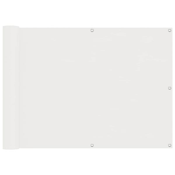 Grote foto vidaxl balkon scherm wit 75 x 200 cm pu gecoat oxford alu tuin en terras overige tuin en terras