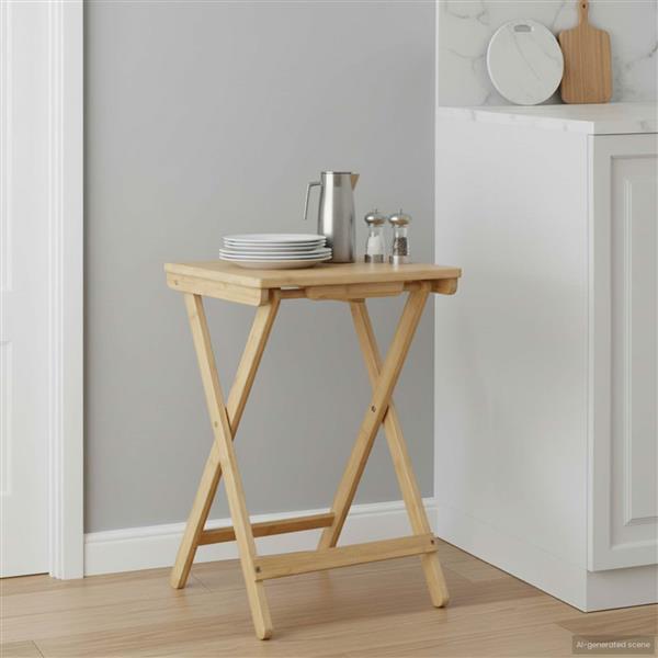 Grote foto vidaxl keuken tafel naturel 40 x 30 x 53 5 cm bamboe huis en inrichting eettafels