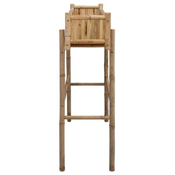 Grote foto vidaxl tuinplanter met houder naturel 100 x 38 x 114 cm bamboe tuin en terras overige tuin en terras