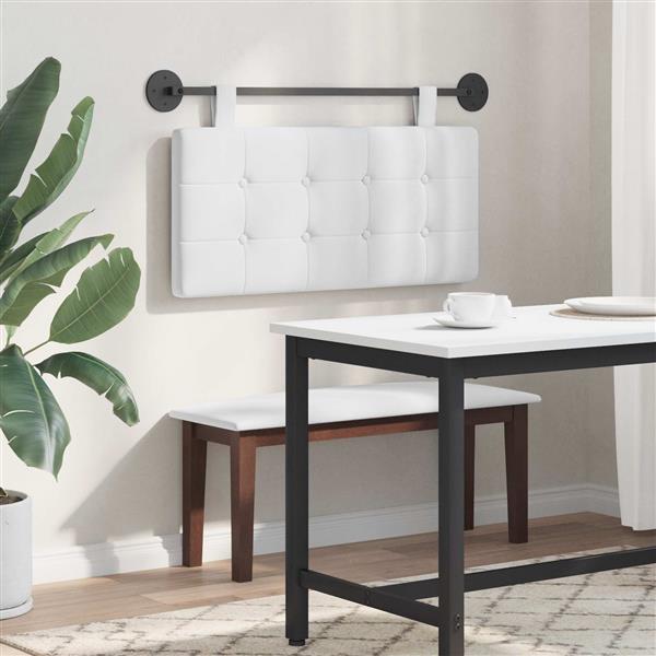 Grote foto vidaxl hangend hoofdeinde wandgemonteerd wit 100 x 55 x 5 cm stof antiek en kunst stoelen en banken