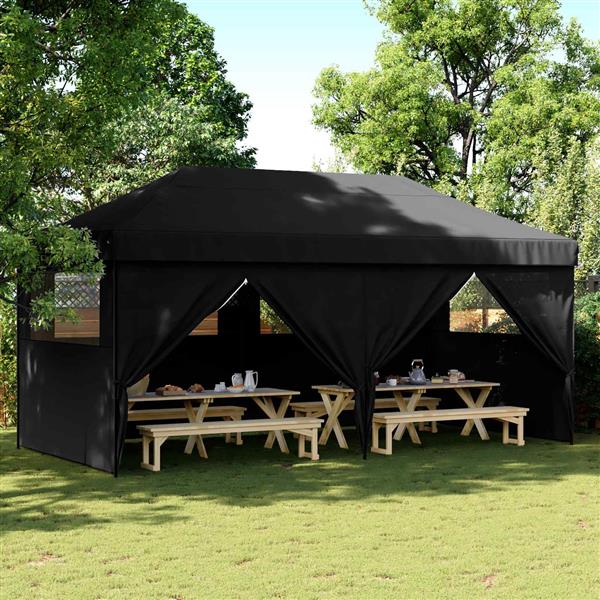 Grote foto vidaxl partytent zwart 292 x 580 x 315 cm oxford stof tuin en terras overige tuin en terras