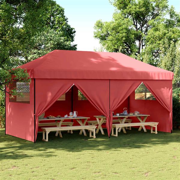 Grote foto vidaxl partytent bordeauxrood 292 x 580 x 315 cm oxford stof tuin en terras overige tuin en terras