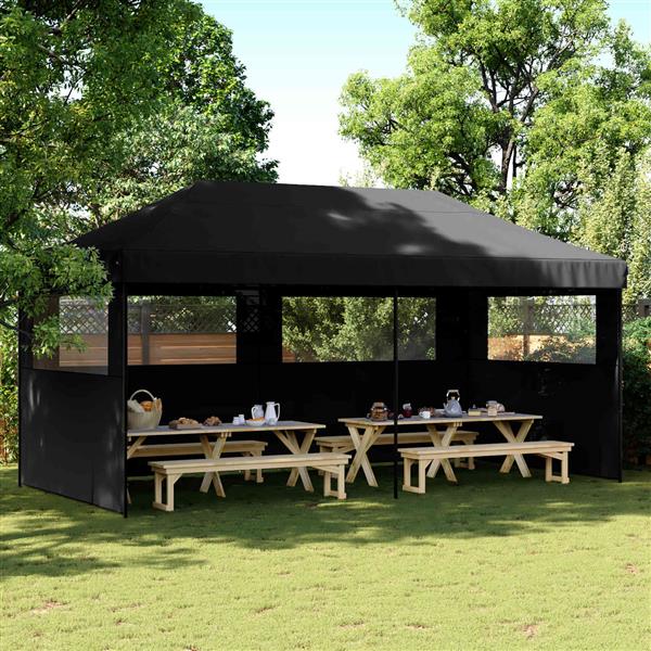 Grote foto vidaxl partytent zwart 292 x 580 x 315 cm oxford stof tuin en terras overige tuin en terras