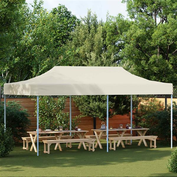 Grote foto vidaxl partytent cr me 291 x 580 x 315 cm oxford stof tuin en terras overige tuin en terras