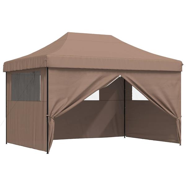 Grote foto vidaxl partytent bruin 279 x 410 x 315 cm oxford stof tuin en terras overige tuin en terras