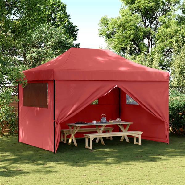 Grote foto vidaxl partytent bordeauxrood 279 x 410 x 315 cm oxford stof tuin en terras overige tuin en terras