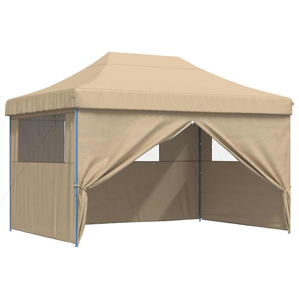 Grote foto vidaxl partytent beige 279 x 410 x 315 cm oxford stof tuin en terras overige tuin en terras