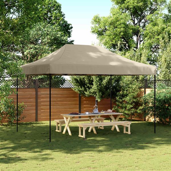 Grote foto vidaxl partytent taupe 279 x 410 x 315 cm oxford stof tuin en terras overige tuin en terras