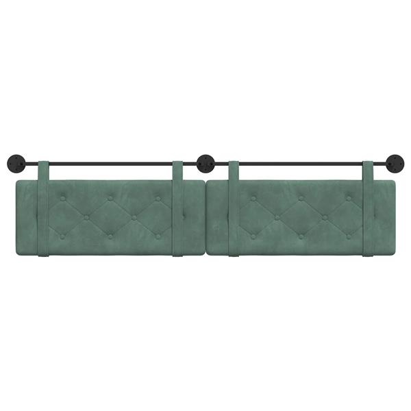 Grote foto vidaxl hangend hoofdeinde zeegroen 210 x 55 x 5 cm fluweel antiek en kunst stoelen en banken