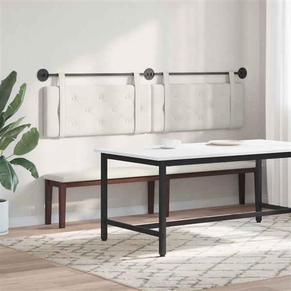 Grote foto vidaxl hangend hoofdeinde wandgemonteerd cr me 210 x 55 x 5 cm fluweel antiek en kunst stoelen en banken