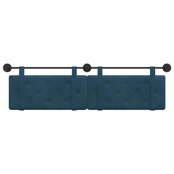 Grote foto vidaxl hangend hoofdeinde wandgemonteerd blauw 190 x 55 x 5 cm fluweel antiek en kunst stoelen en banken