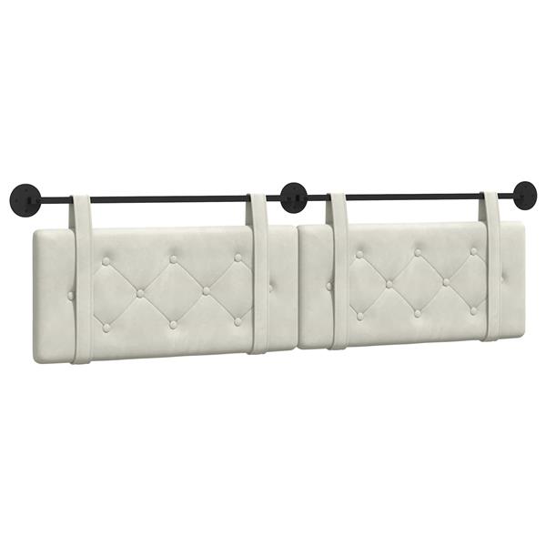 Grote foto vidaxl hangend hoofdeinde wandgemonteerd cr me 190 x 55 x 5 cm fluweel antiek en kunst stoelen en banken