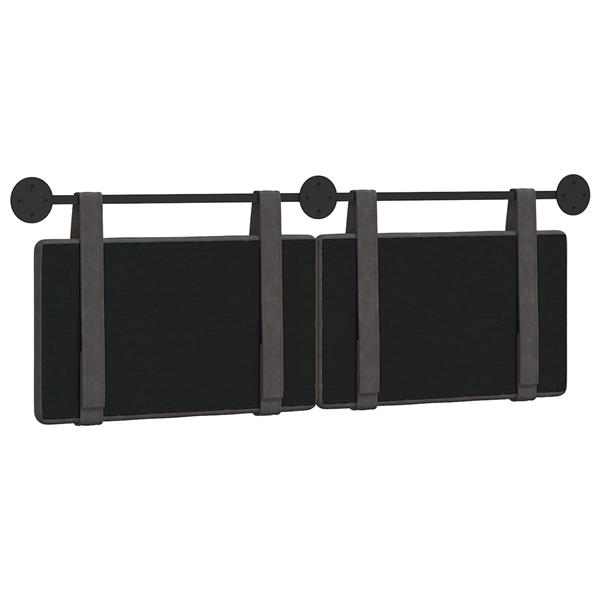 Grote foto vidaxl hangend hoofdeinde zwart 150 x 55 x 5 cm antiek pu antiek en kunst stoelen en banken