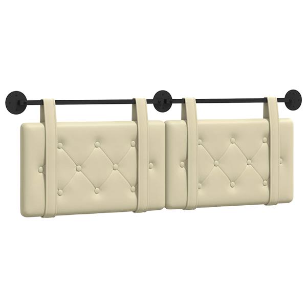 Grote foto vidaxl hangend hoofdeinde cr me 150 x 55 x 5 cm nep leer antiek en kunst stoelen en banken