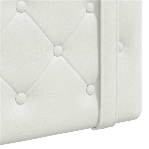 Grote foto vidaxl hangend hoofdeinde wandgemonteerd wit 130 x 55 x 5 cm nep leer antiek en kunst stoelen en banken