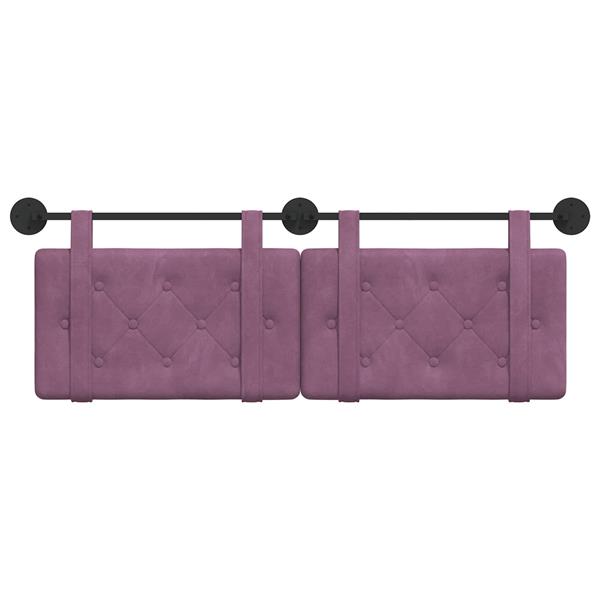 Grote foto vidaxl hangend hoofdeinde wandgemonteerd paars 130 x 55 x 5 cm fluweel antiek en kunst stoelen en banken