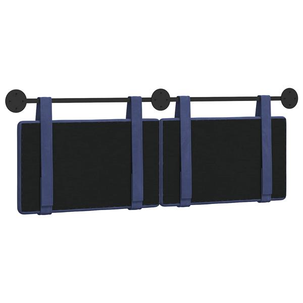 Grote foto vidaxl hangend hoofdeinde politieblauw 130 x 55 x 5 cm fluweel antiek en kunst stoelen en banken