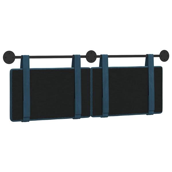 Grote foto vidaxl hangend hoofdeinde wandgemonteerd blauw 130 x 55 x 5 cm fluweel antiek en kunst stoelen en banken