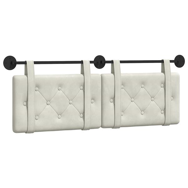 Grote foto vidaxl hangend hoofdeinde wandgemonteerd cr me 130 x 55 x 5 cm fluweel antiek en kunst stoelen en banken