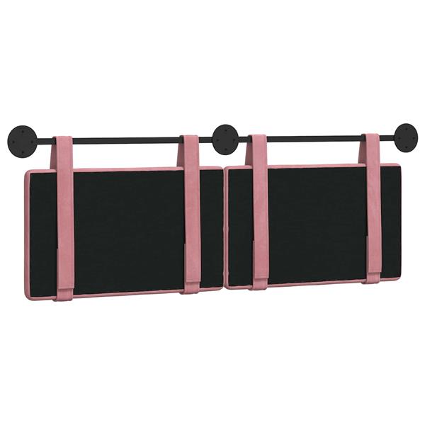 Grote foto vidaxl hangend hoofdeinde wandgemonteerd roze 130 x 55 x 5 cm fluweel antiek en kunst stoelen en banken