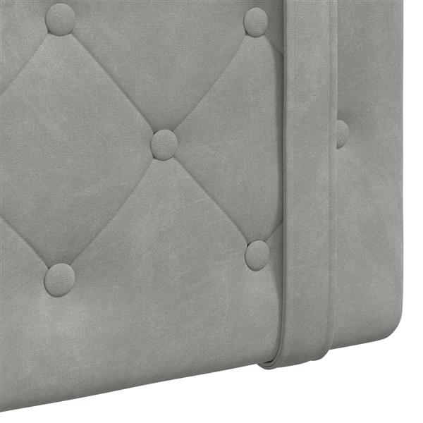 Grote foto vidaxl hangend hoofdeinde lichtgrijs 130 x 55 x 5 cm fluweel antiek en kunst stoelen en banken