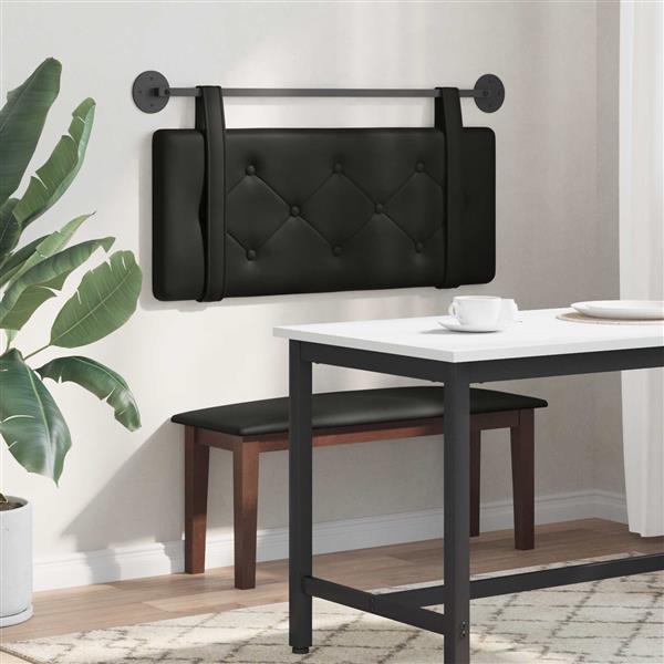 Grote foto vidaxl hangend hoofdeinde wandgemonteerd zwart 100 cm nep leer antiek en kunst stoelen en banken