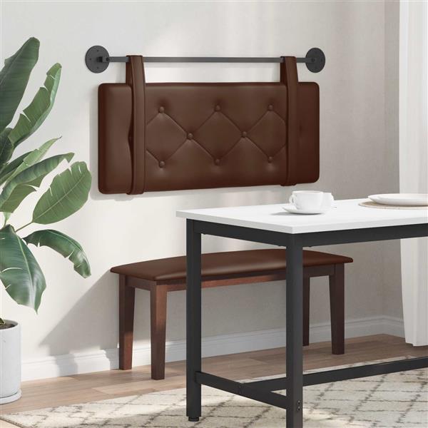 Grote foto vidaxl hangend hoofdeinde wandgemonteerd bruin 100 cm nep leer antiek en kunst stoelen en banken