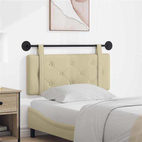 Grote foto vidaxl hangend hoofdeinde wandgemonteerd cr me 100 cm nep leer antiek en kunst stoelen en banken