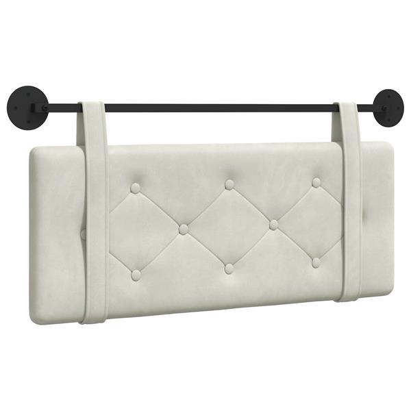 Grote foto vidaxl hangend hoofdeinde wandgemonteerd cr me 110 x 55 x 5 cm fluweel antiek en kunst stoelen en banken