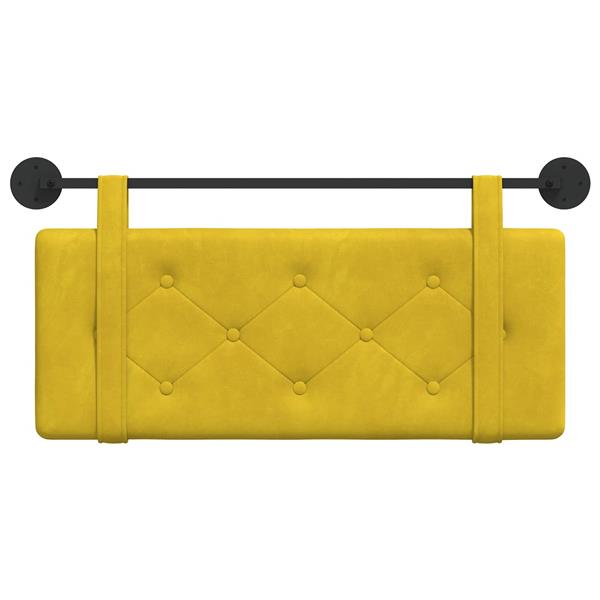 Grote foto vidaxl hangend hoofdeinde wandgemonteerd geel 110 x 55 x 5 cm fluweel antiek en kunst stoelen en banken
