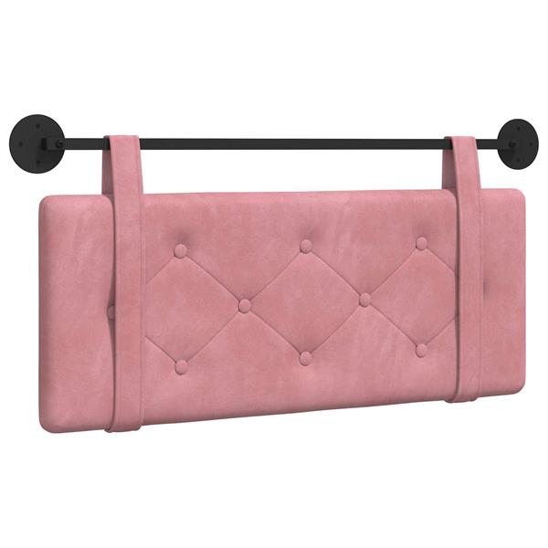 Grote foto vidaxl hangend hoofdeinde wandgemonteerd roze 110 x 55 x 5 cm fluweel antiek en kunst stoelen en banken