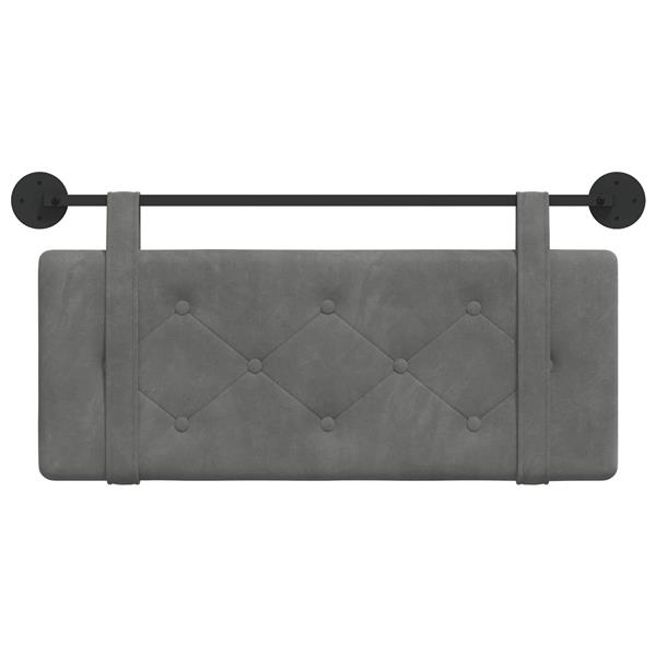 Grote foto vidaxl hangend hoofdeinde donkergrijs 110 x 55 x 5 cm fluweel antiek en kunst stoelen en banken