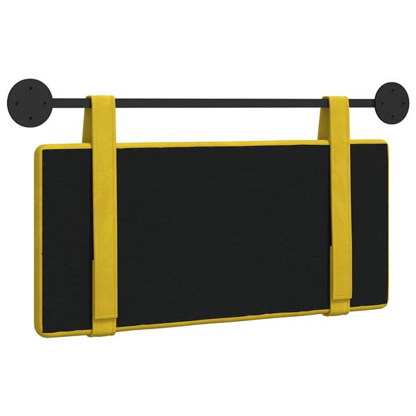 Grote foto vidaxl hangend hoofdeinde wandgemonteerd geel 100 x 55 x 5 cm fluweel antiek en kunst stoelen en banken