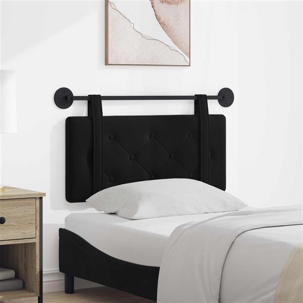 Grote foto vidaxl hangend hoofdeinde wandgemonteerd zwart 100 x 55 x 5 cm fluweel antiek en kunst stoelen en banken